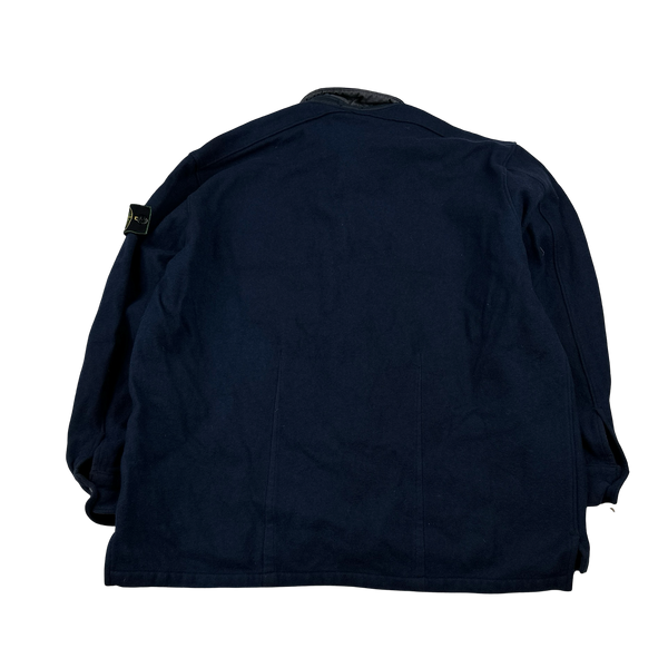Stone Island 1995 Navy Vintage Wool Overshirt - XXL