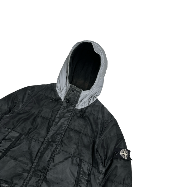 Stone Island 2013 Grey Mesh Reflective Down Jacket - Medium