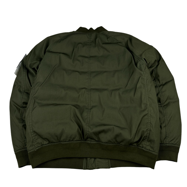 Stone Island Khaki Stretch Wool Nylon TC Down Ghost Bomber Jacket - XL