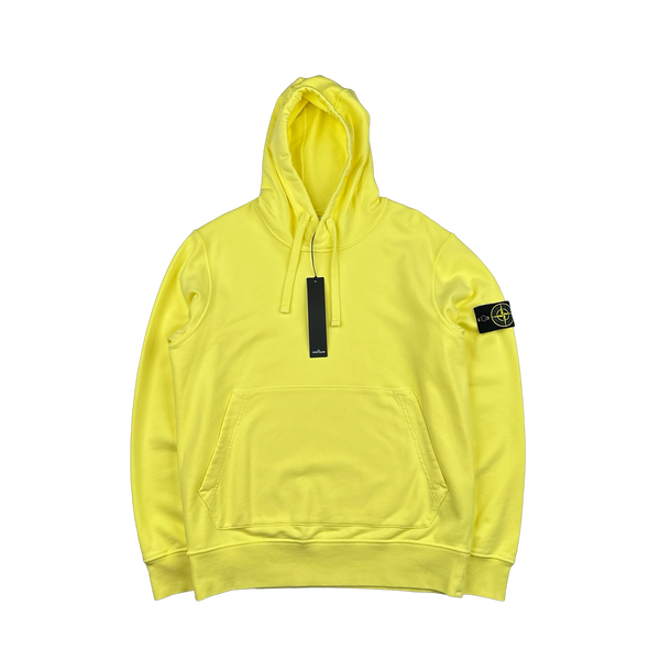 Stone Island 2022 Neon Yellow Pullover Hoodie - Large