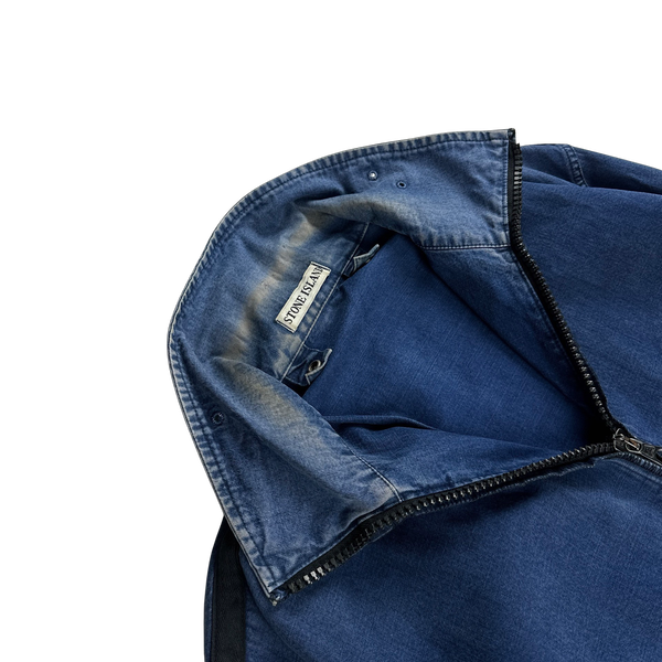 Stone Island Vintage 1997 Blue Denim Zipped Jacket - Medium
