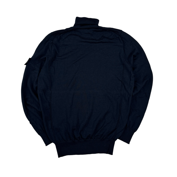 Stone Island 2019 Navy Roll Neck Knit Jumper - Large