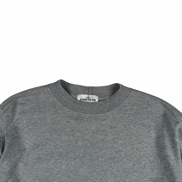 Stone Island 2018 Grey Cotton Reflective Strips Crewneck - Medium