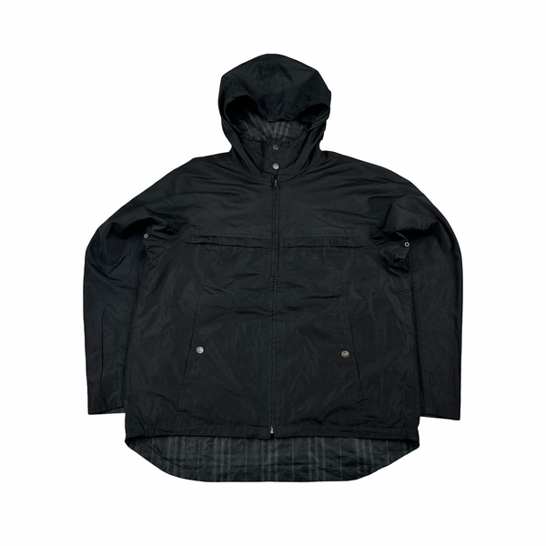 Burberry Black Nova Check Reversible Hooded Jacket - Medium