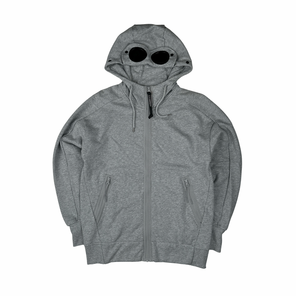 CP Company Grey Cotton Goggle Hoodie - Small