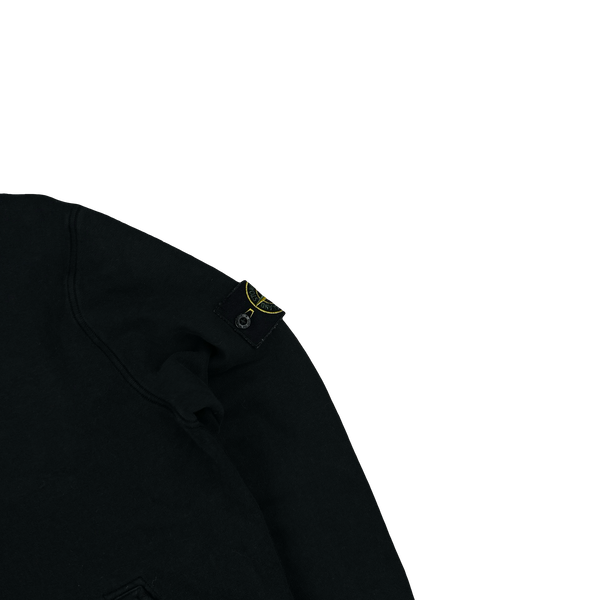 Stone Island 2022 Black Pullover Cotton Hoodie - Small