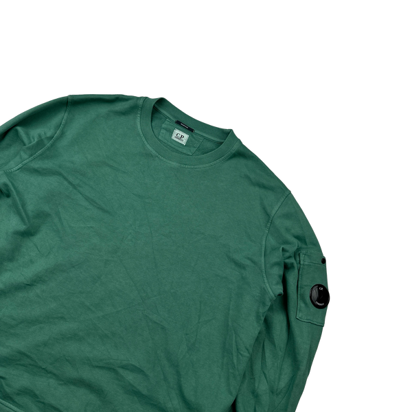 CP Company Green Cotton Crewneck Jumper - Large