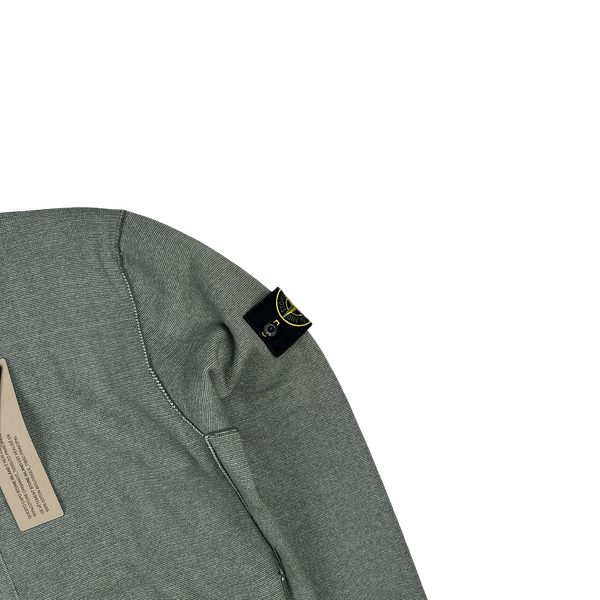 Stone Island 2025 New Season Green Ribbed Woven Zipped Jumper - Large