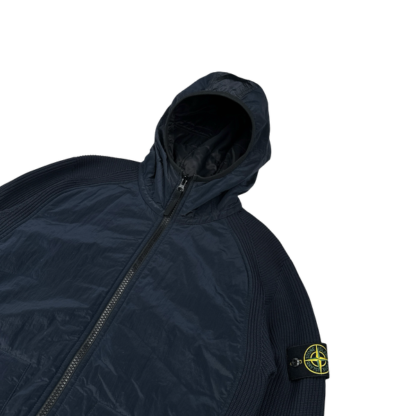 Stone Island 2016 Navy Nylon Metal Knitted Jacket - Medium