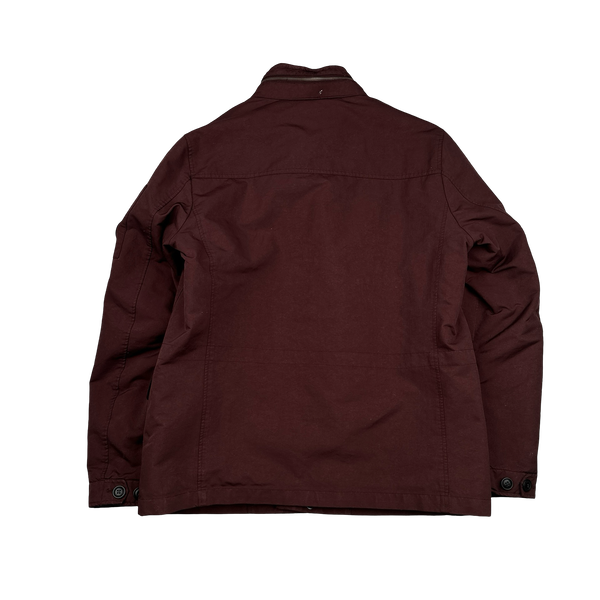 CP Company Burgundy Micro Kei Multi Pocket Field Jacket - Large