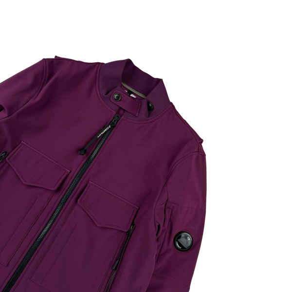 CP Company Purple Fleece Lined Soft Shell Bomber Jacket - Large