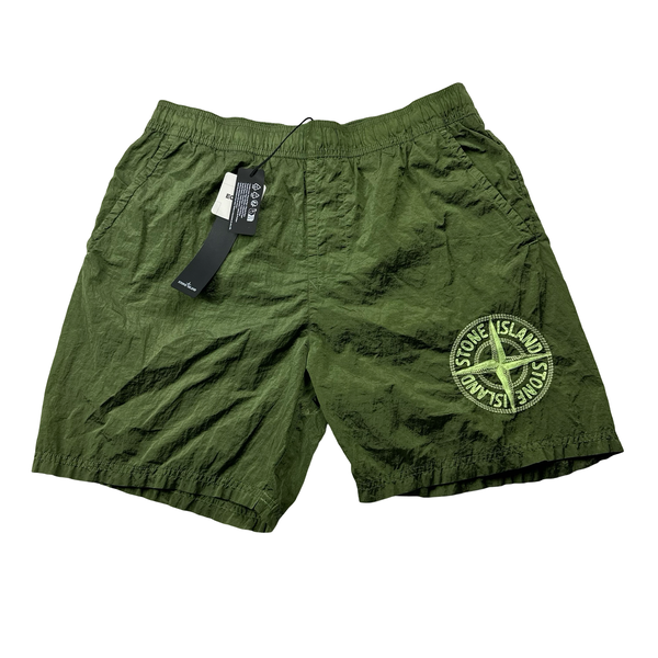 STONE  SWIM SHORTS　カーキ　M　新品　ショーツ Stone Island Khaki Green Nylon Metal Swim Shorts | Common