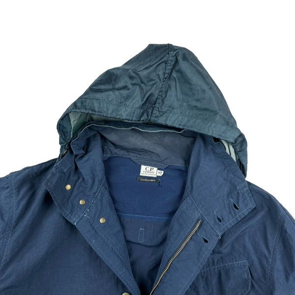 CP Company Vintage Blue Nylon Hood Badge Jacket - Medium