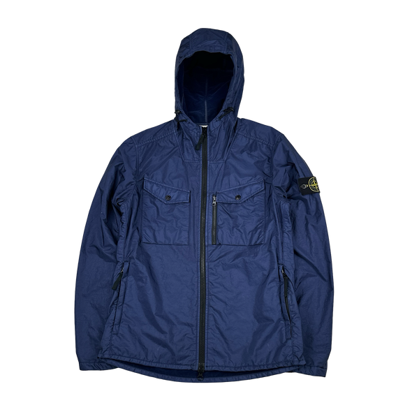 Stone Island 2015 Blue Lamy Flock Velvet Lined Jacket - Medium