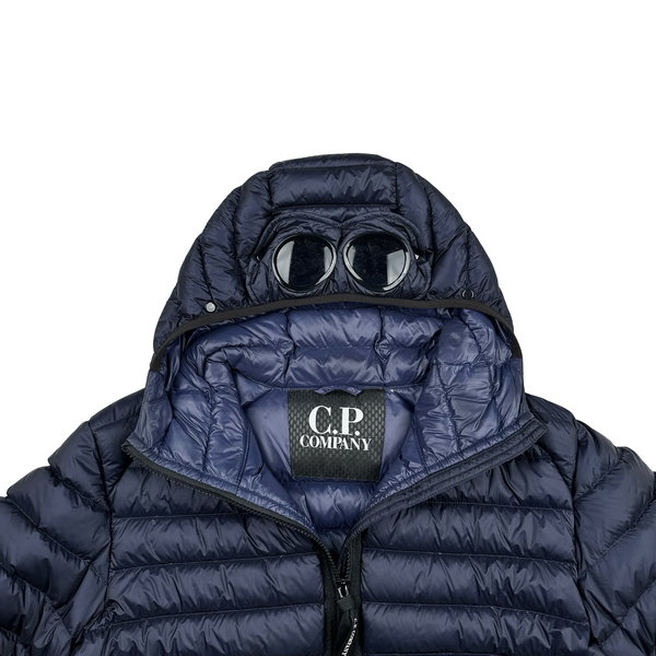 CP Company Navy Down Filled DD Shell Goggle Puffer Jacket - Medium