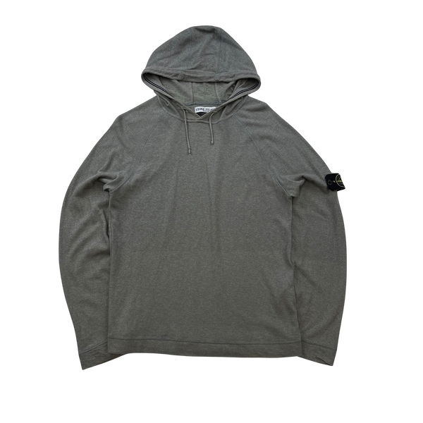 Stone Island Light Grey Hooded Pullover Jumper - Medium