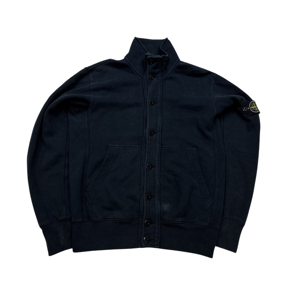 Stone Island Navy Buttoned Cotton 2011 Jumper - Medium