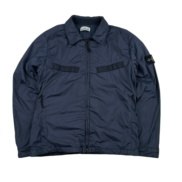 Stone Island Navy Crinkle Reps Cotton Lined Jacket - Large