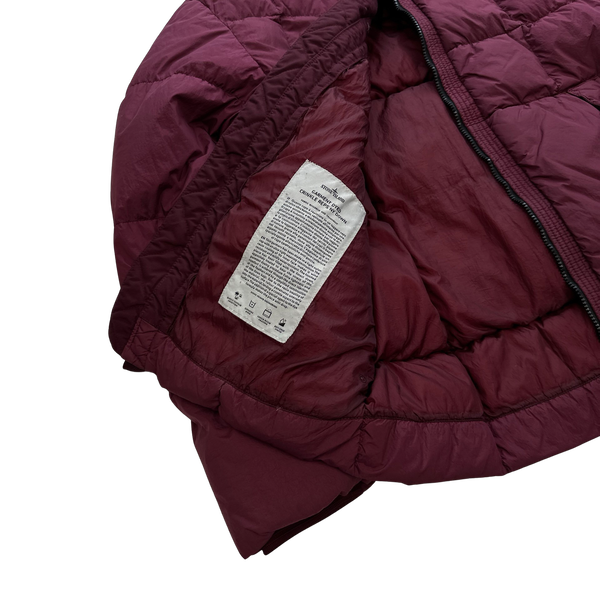 Stone Island 2018 Plum Down Filled Crinkle Puffer Jacket - Large