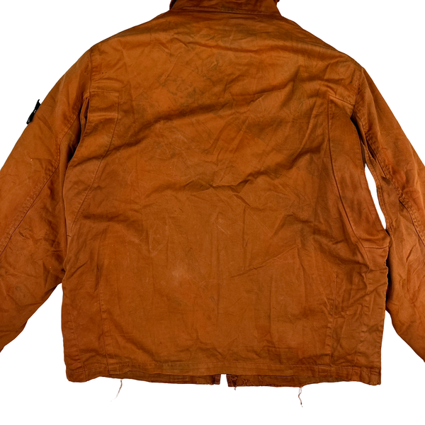 Stone Island 1994 Orange Raso Gommato Multipocket Jacket - Medium