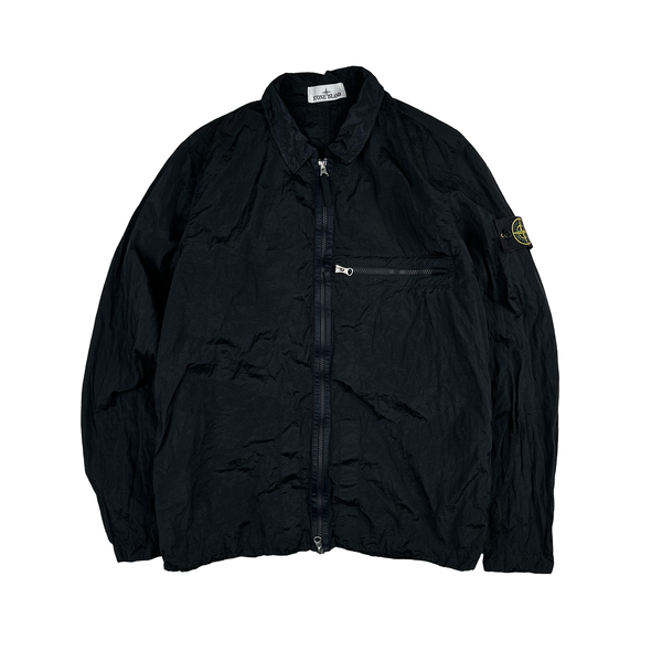 Stone Island 2023 Black Nylon Metal Econyl Overshirt - Large