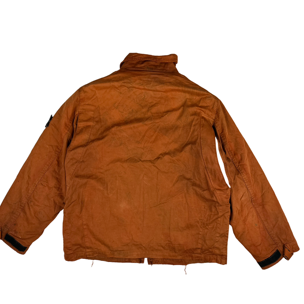 Stone Island 1994 Orange Raso Gommato Multipocket Jacket - Medium