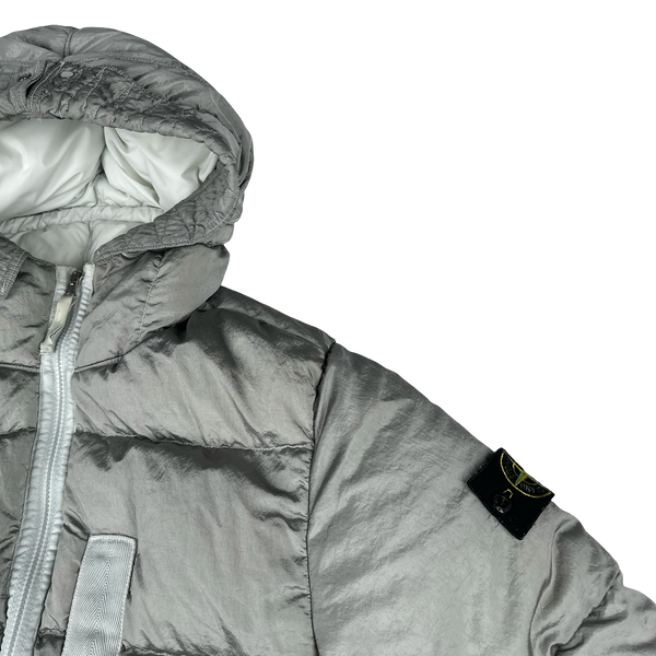 Stone Island 2022 Grey Nylon Metal Econyl Down Puffer Jacket - Medium