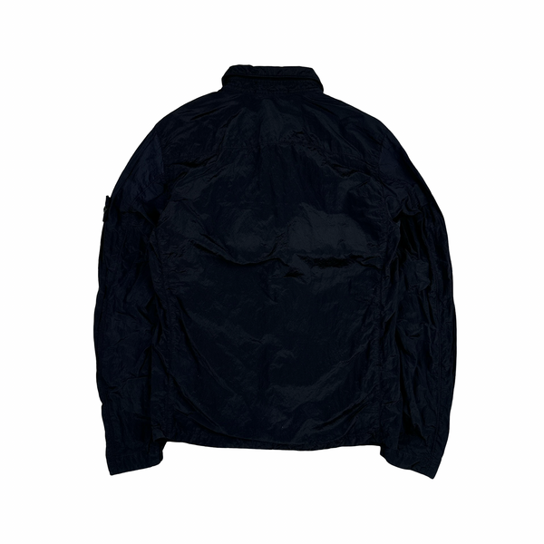 Stone Island Navy Nylon Metal Shimmer Overshirt - Small