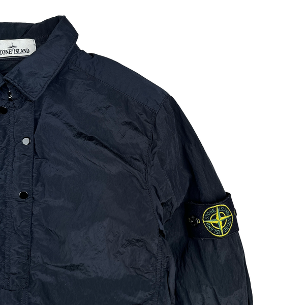 Stone Island Navy Nylon Metal Shimmer Overshirt - Small