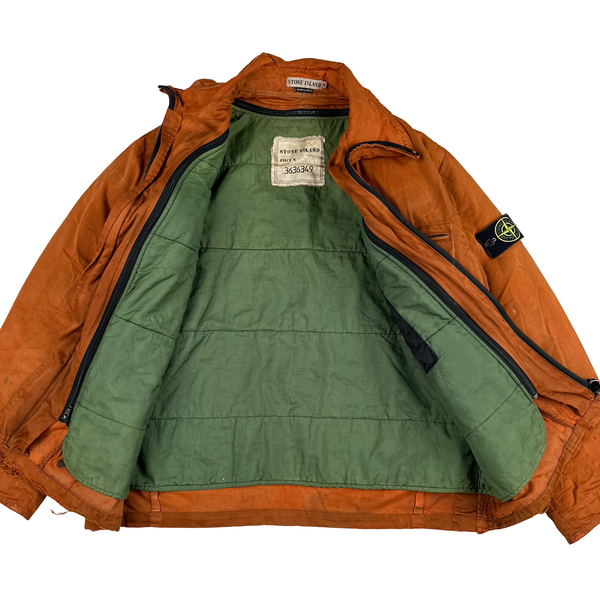 Stone Island 1994 Orange Raso Gommato Multipocket Jacket - Medium
