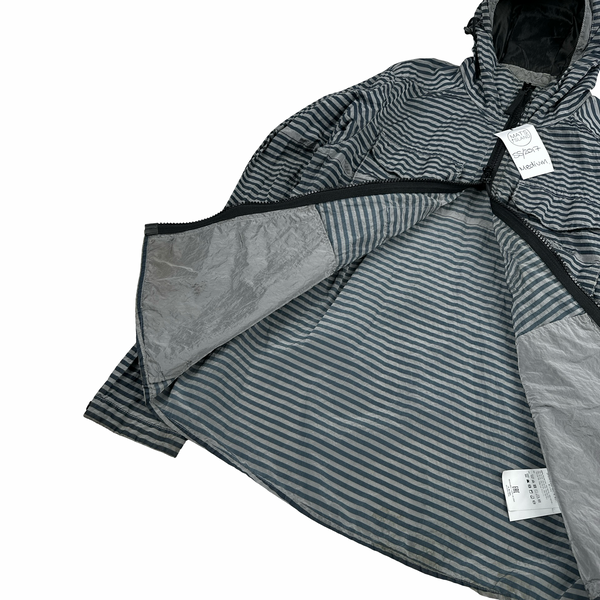 Stone Island 2017 Marina Blue Stripped Nylon Metal Jacket - Medium