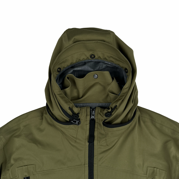 Stone Island 2017 Green Light Soft Shell Check Grid Jacket - Large