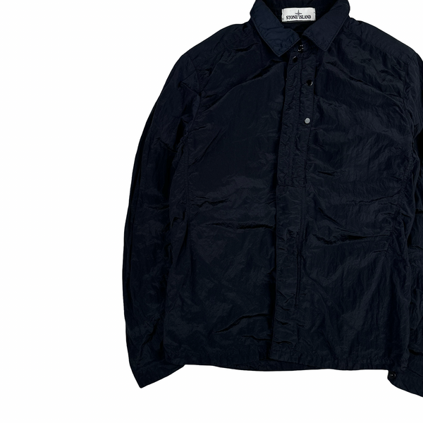 Stone Island Navy Nylon Metal Shimmer Overshirt - Small