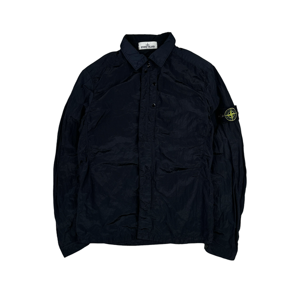 Stone Island Navy Nylon Metal Shimmer Overshirt - Small