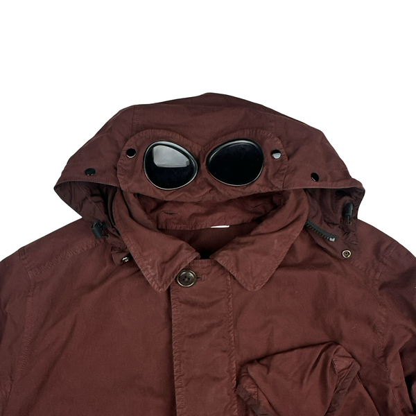 CP Company 50 Fili Maroon Multi pocket Goggle Jacket - Small