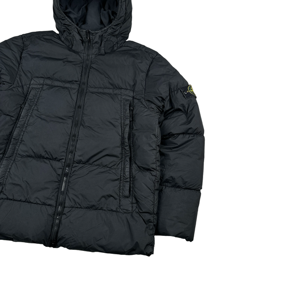 Stone Island 2020 Black Crinkle Reps Puffer Jacket - XL