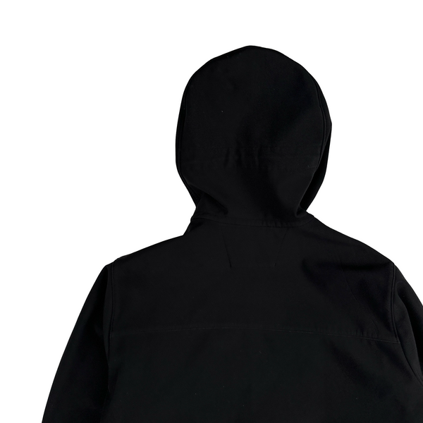 CP Company Black Soft Shell R Goggle Hooded Zipped Jacket - Medium