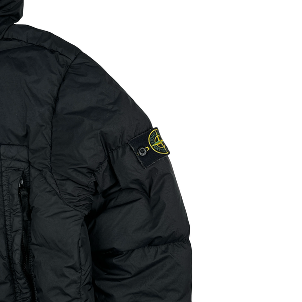 Stone Island 2020 Black Crinkle Reps Puffer Jacket - XL