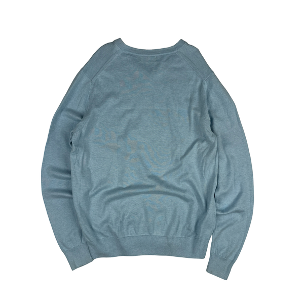 Fred Perry Baby Blue V Neck Knit - Large