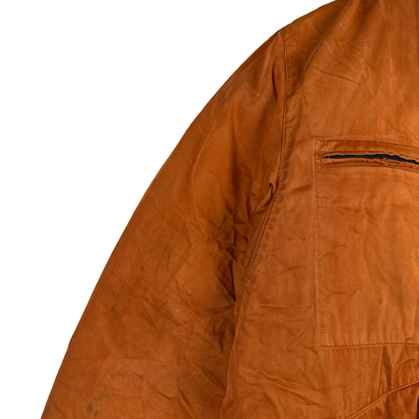 Stone Island 1994 Orange Raso Gommato Multipocket Jacket - Medium