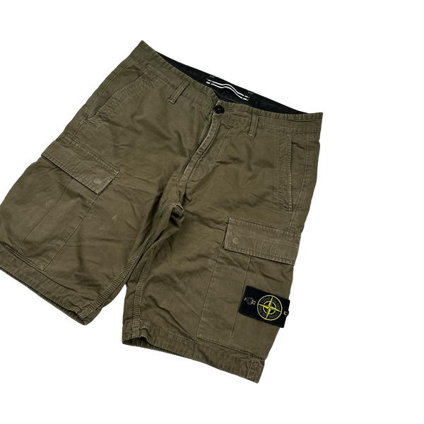 Stone Island 2018 Khaki Cotton Cargo Shorts - 30