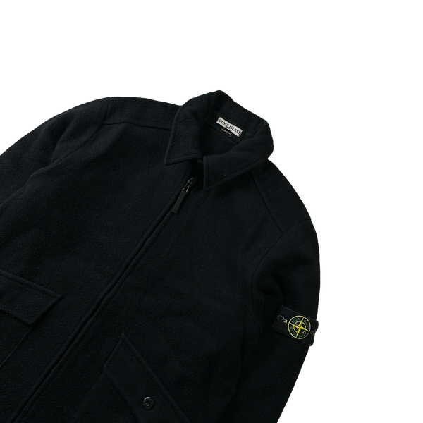 Stone Island Vintage Wool Contrast Stitch Collared Jacket - XL