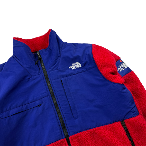 North Face x Nordstrum Collab Blue/Red Colour Block Fleece Jumper - Large