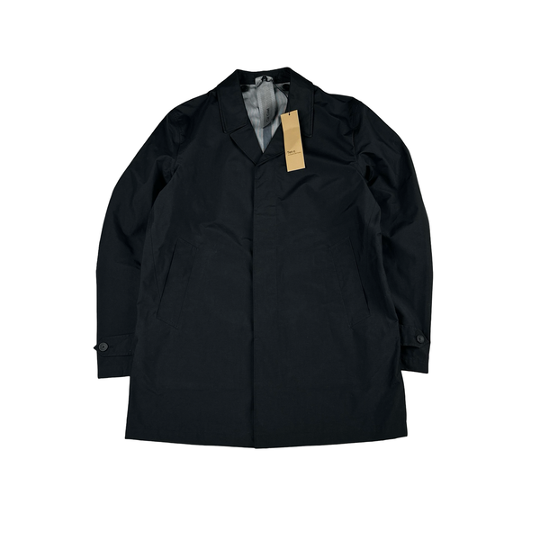 Ten C 3L Black Long Car Coat Buttoned Nylon Jacket - XXL