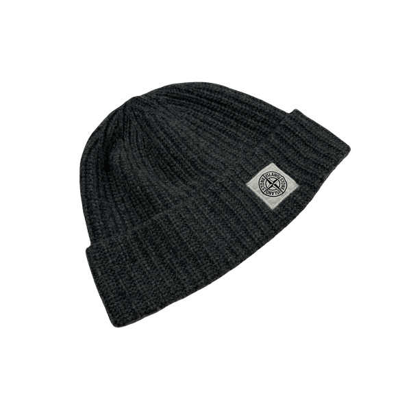 Stone Island Charcoal Wool Patch Beanie