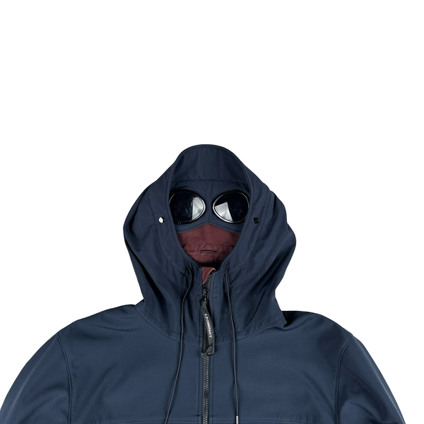 CP Company Navy Hooded Lined Soft Shell Goggle Jacket - 3XL