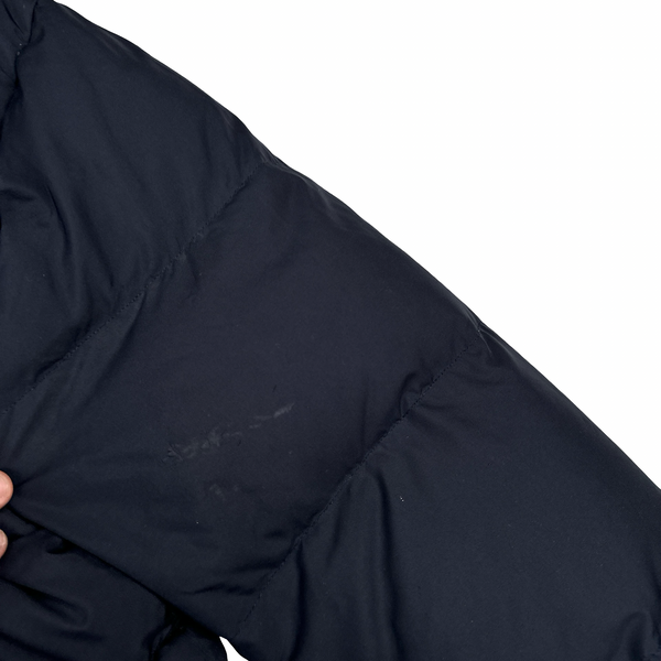 Moncler Vintage Navy Fur Hood Down Filled Jacket - Small