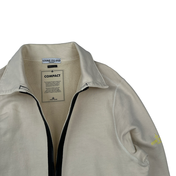 Stone Island 2004 Cream Cotton Compact Zipped Jacket - Medium