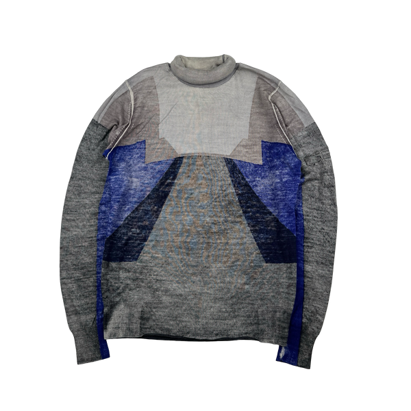 Stone Island 2009 Denims Colour Block Lana Wool Roll Neck Jumper - Small