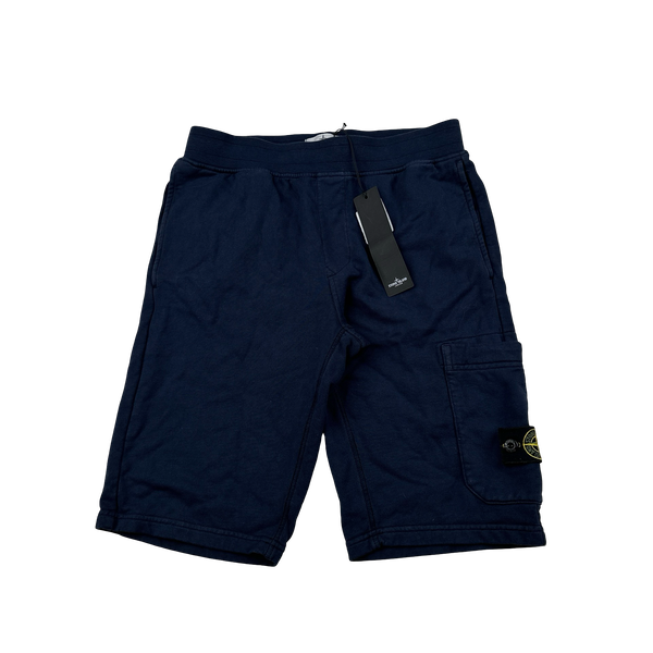Stone Island 2021 Navy Cotton Cargo Shorts - Age 12